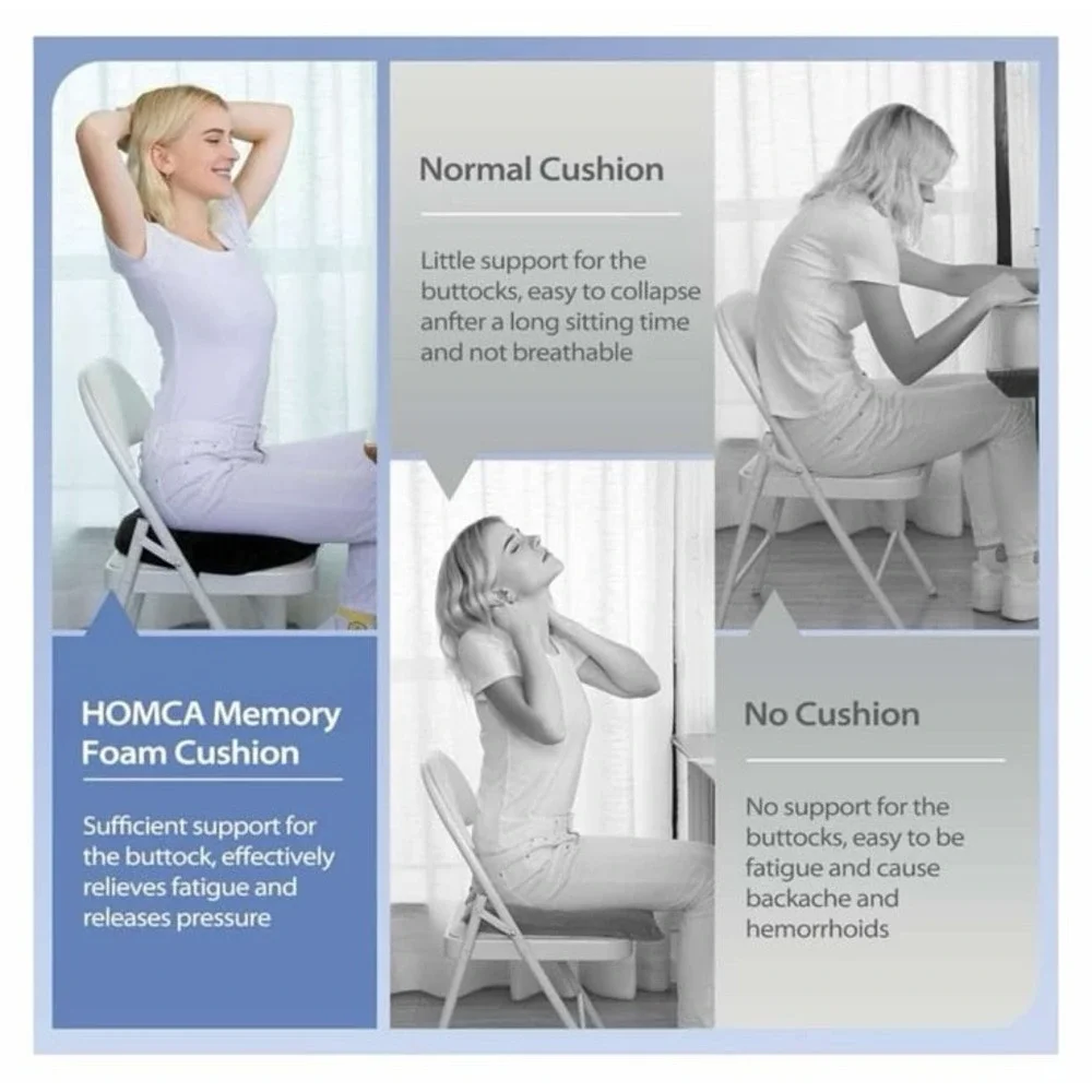 HOMCA Donut Pillow for Tailbone‎ Pain, Hemorrhoids, Memory Foam Coccyx Cushion